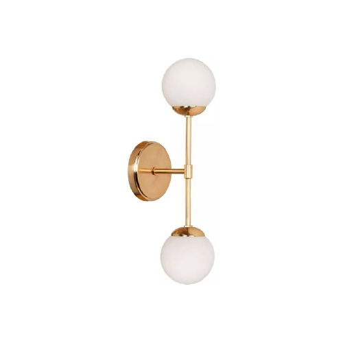 APLIQUE DE PARED BRONCE E27  CON GLOBO 15CM OPAL SAT DOBLE